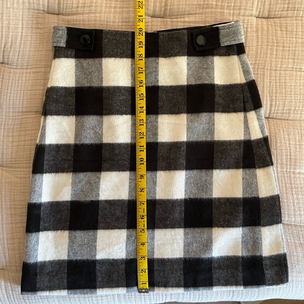 NWT LOFT Buffalo Plaid Wool-Blend Shift Skirt - Picture 9 of 11